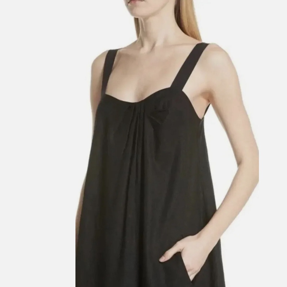 Vince Midi Asymmetric Drape Front Linen Blend Dre… - image 2